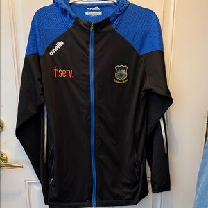 O'Neill Black and Blue Kids Hooded Team Jacket